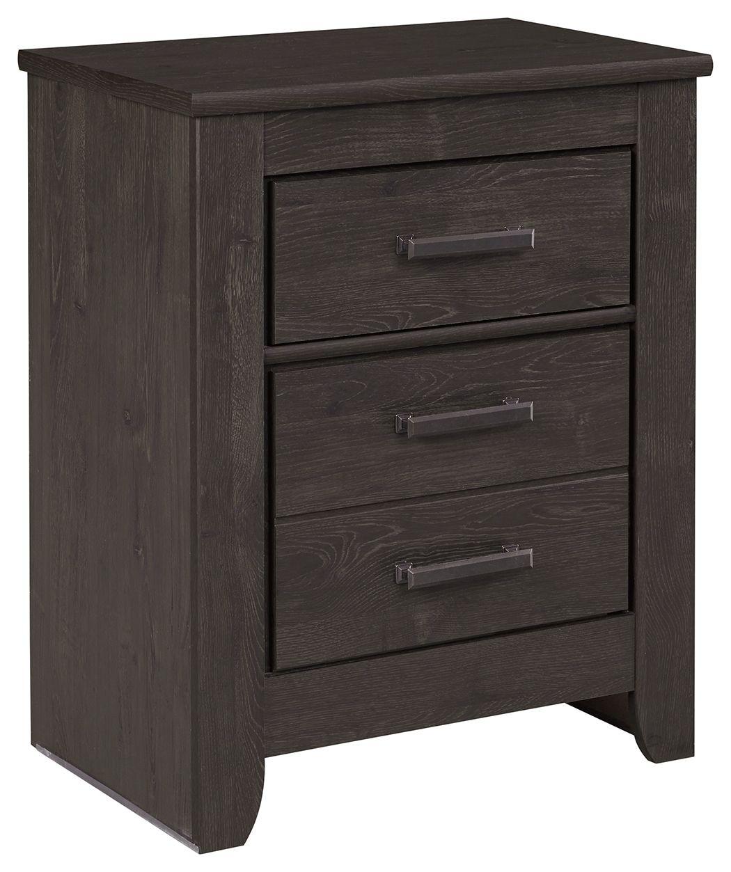 Ashley Furniture - Brinxton - Charcoal - Two Drawer Night Stand - 5th Avenue Furniture
