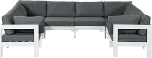 Meridian Furniture - Nizuc - Outdoor Patio Modular Sectional 8 Piece - Grey - Metal - 5th Avenue Furniture