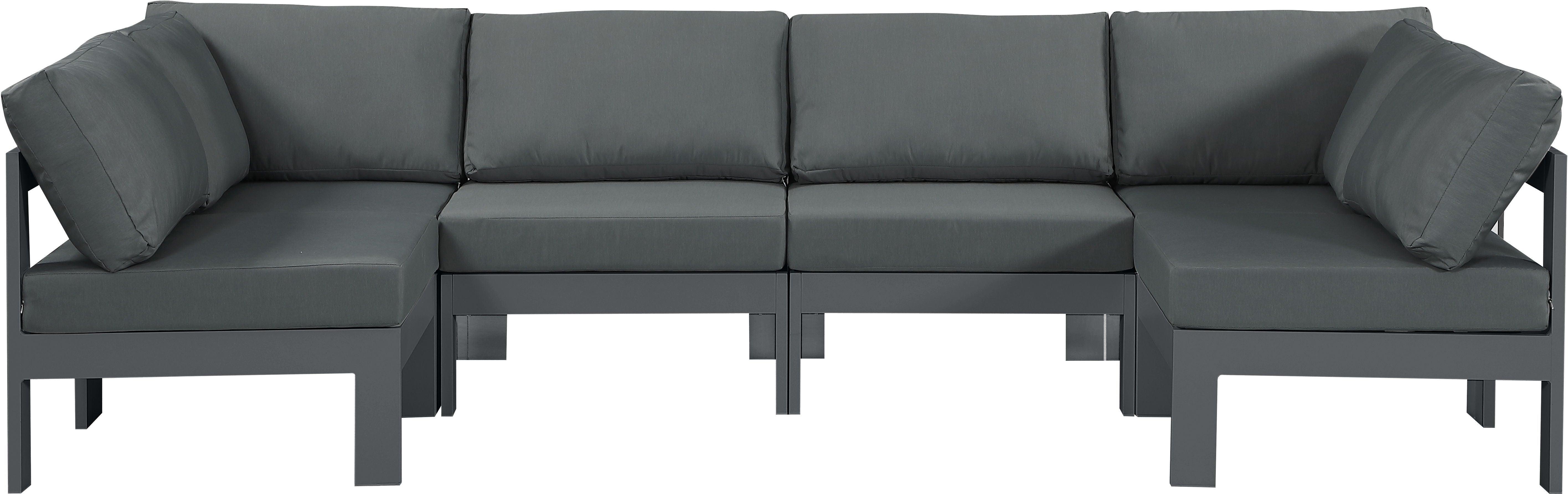 Meridian Furniture - Nizuc - Outdoor Patio Modular Sectional - Grey - 5th Avenue Furniture