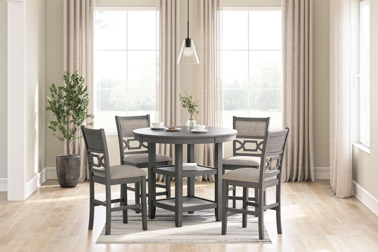 Signature Design by Ashley® - Wrenning - Gray - Drm Counter Table Set (Set of 5) - 5th Avenue Furniture