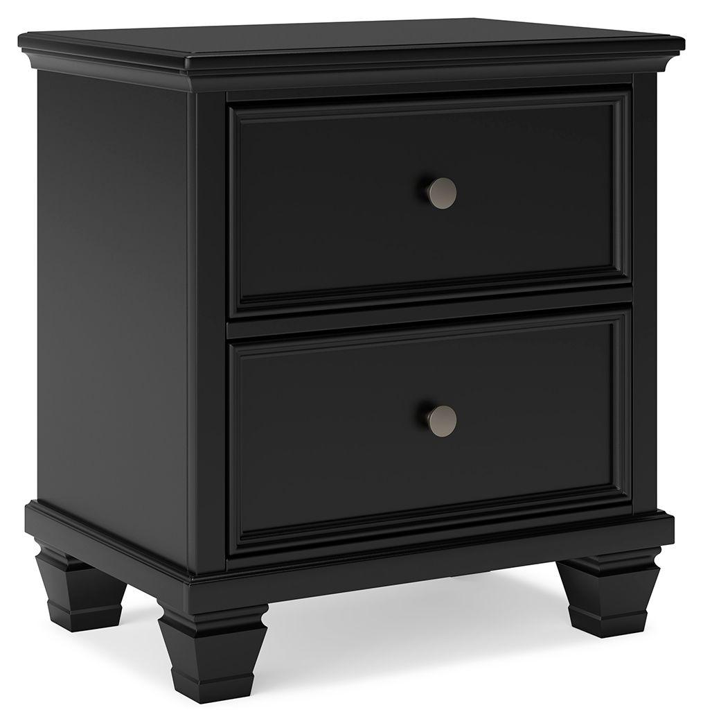 Signature Design by Ashley® - Lanolee - Black - Two Drawer Nightstand - 5th Avenue Furniture