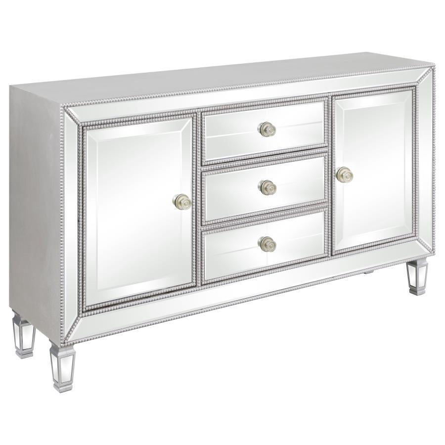 CoasterEssence - Leticia - 3-Drawer Accent Cabinet - Silver - 5th Avenue Furniture