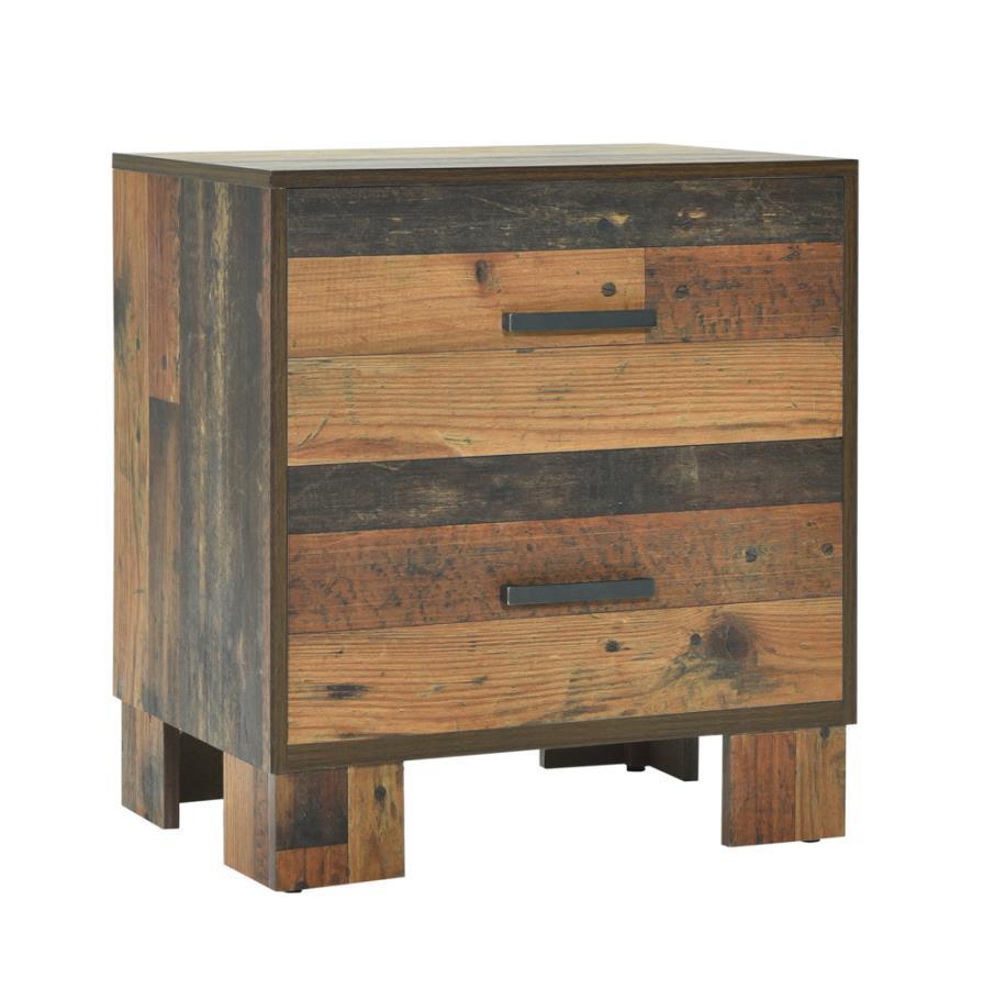 CoasterEveryday - Sidney - 2-Drawer NightStand - Rustic Pine - 5th Avenue Furniture