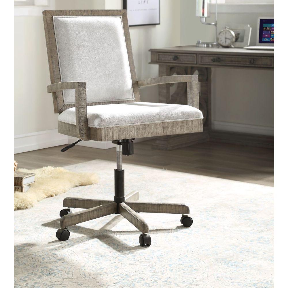 ACME - Artesia - Executive Office Chair - Fabric & Salvaged Natural - 5th Avenue Furniture