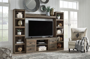 Signature Design by Ashley® - Trinell - 4-Piece Entertainment Center With 60" TV Stand - 5th Avenue Furniture