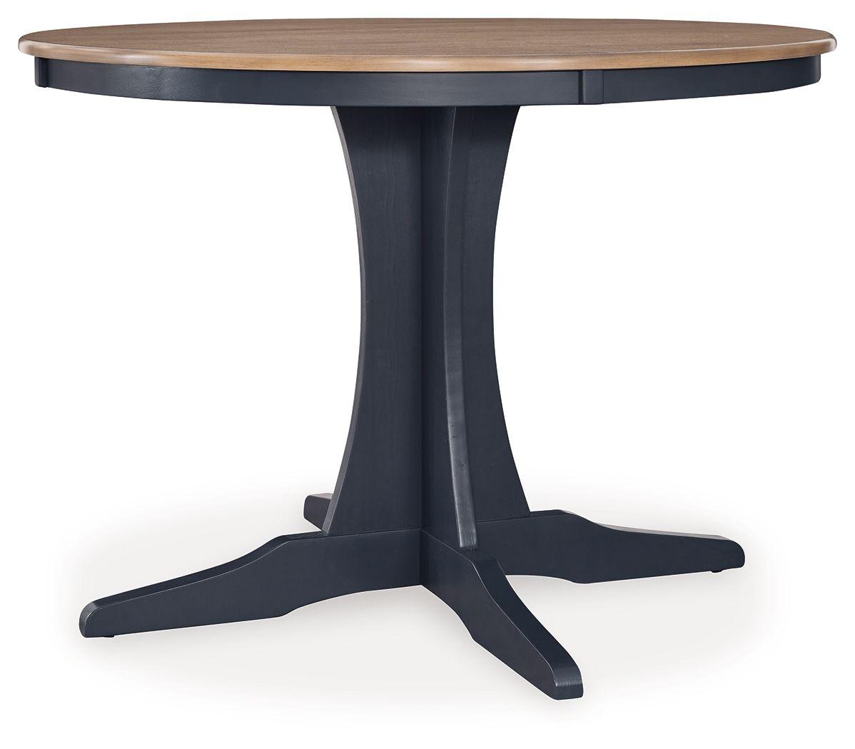 Signature Design by Ashley® - Landocken - Brown / Blue - Round Dining Room Table - 5th Avenue Furniture
