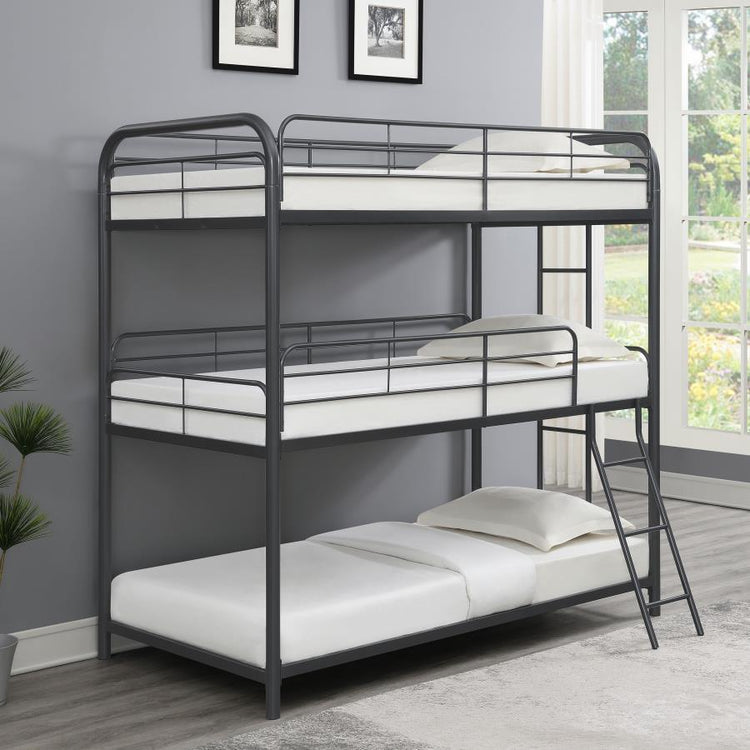 CoasterEveryday - Garner - Triple Bunk Bed With Ladder - 5th Avenue Furniture