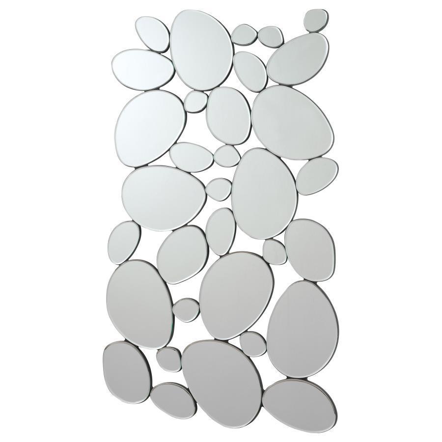 CoasterEssence - Topher - Pebble-Shaped Decorative Mirror - Silver - 5th Avenue Furniture