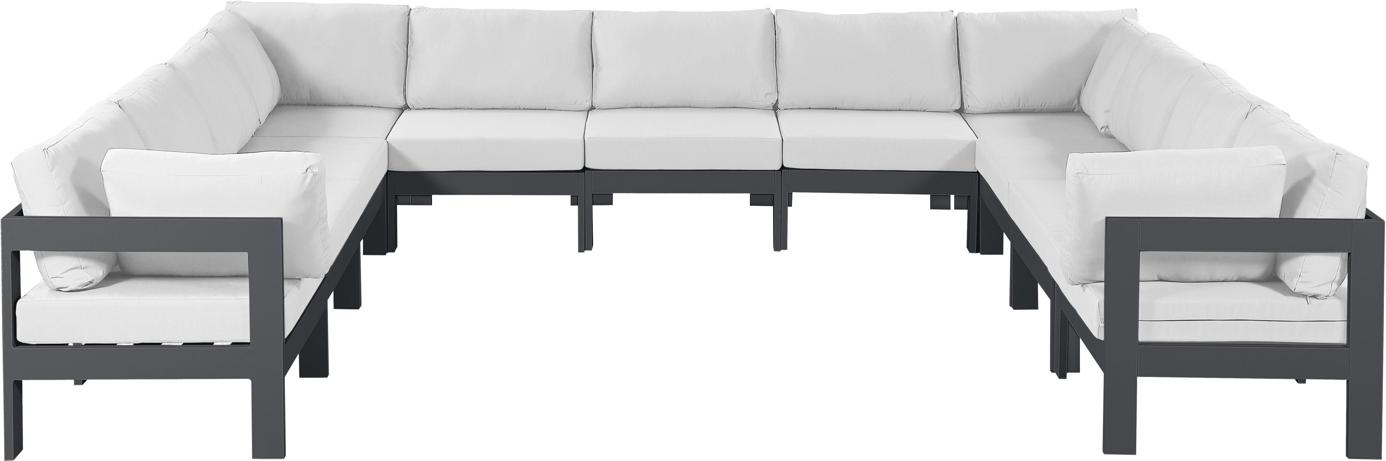 Meridian Furniture - Nizuc - Outdoor Patio Modular Sectional 11 Piece - White - 5th Avenue Furniture