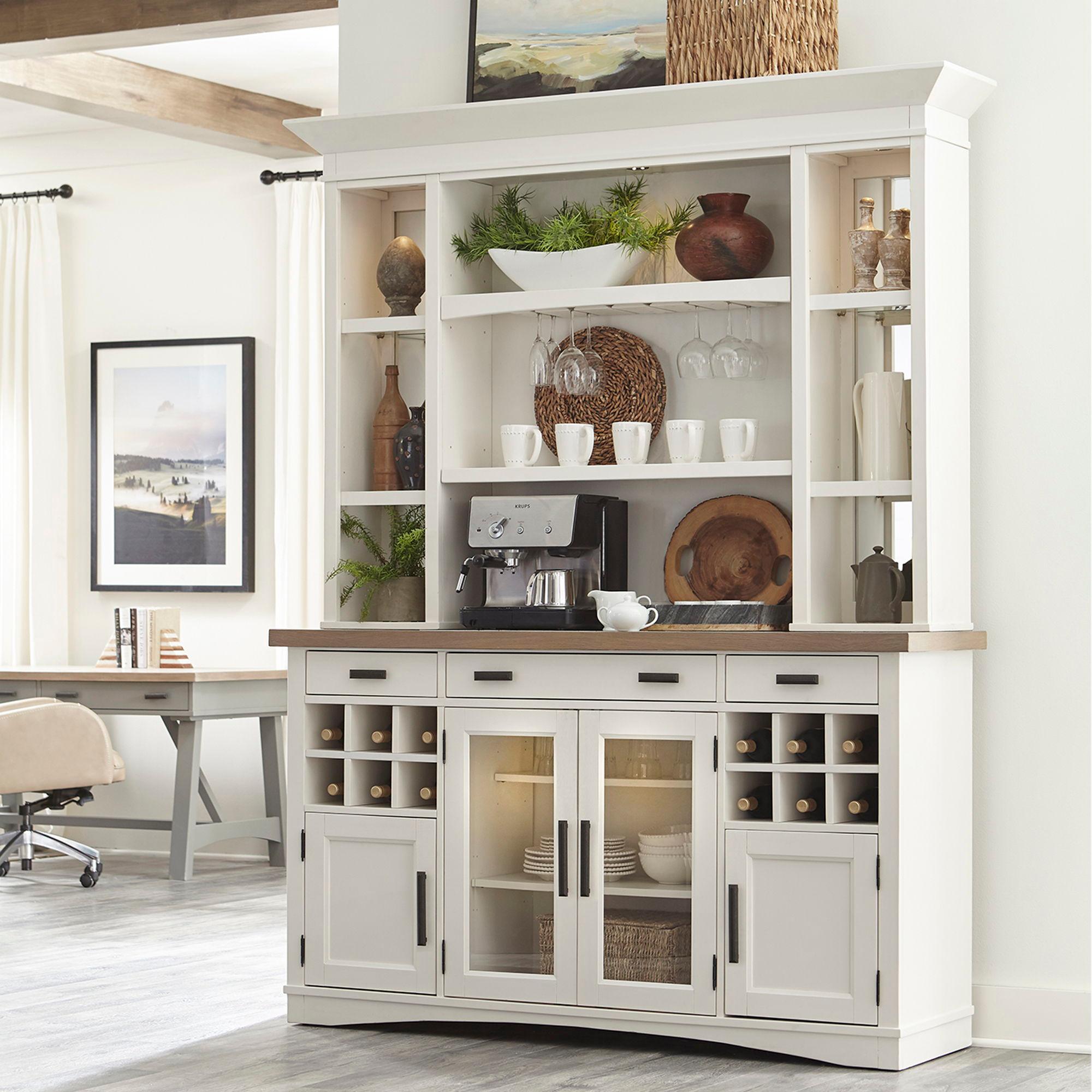 Parker House - Americana Modern Dining - Buffet and Display Hutch - Cotton - 5th Avenue Furniture