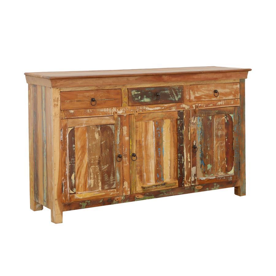 CoasterElevations - Henry - 3-Door Accent Cabinet Reclaimed Wood - 5th Avenue Furniture