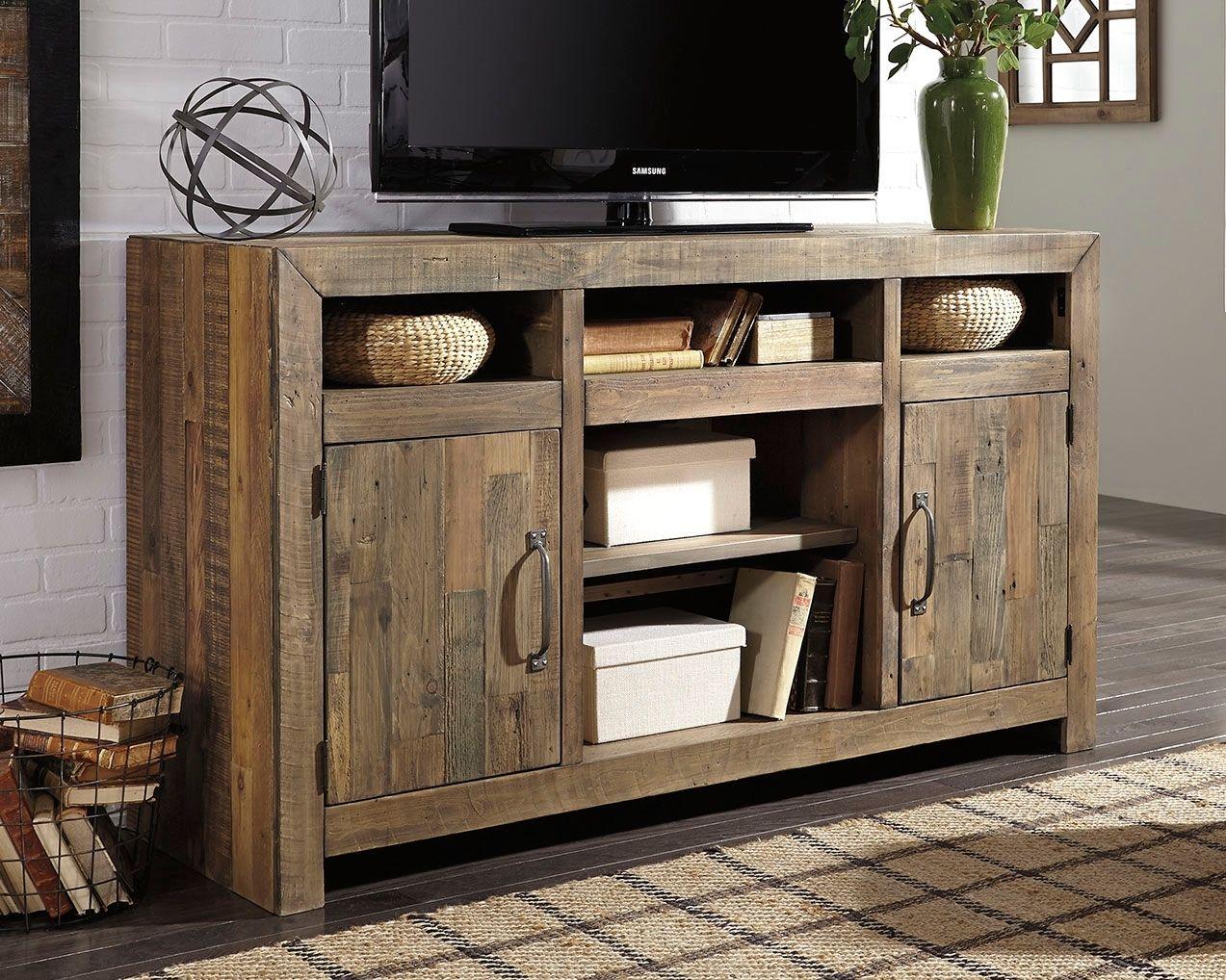 Signature Design by Ashley® - Sommerford - TV Stand With Fireplace Insert - 5th Avenue Furniture