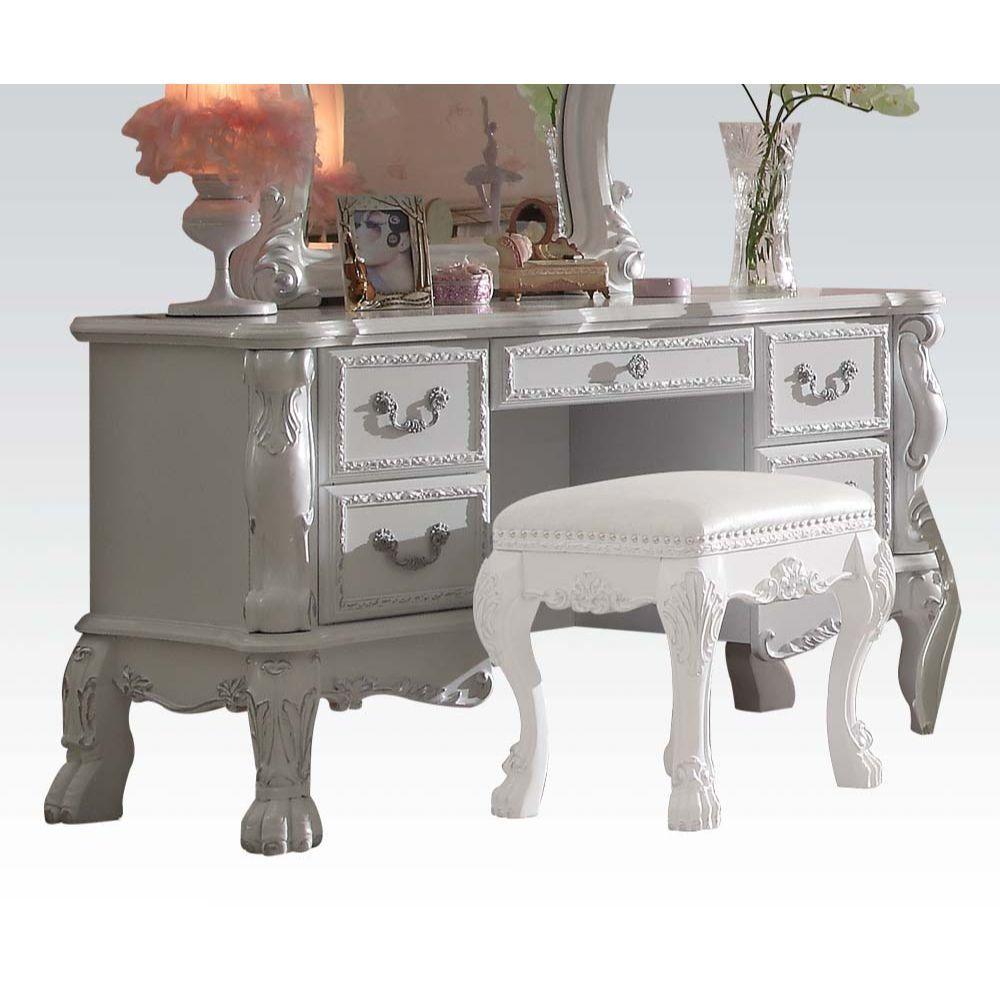ACME - Dresden - Vanity Desk - Antique White - 5th Avenue Furniture