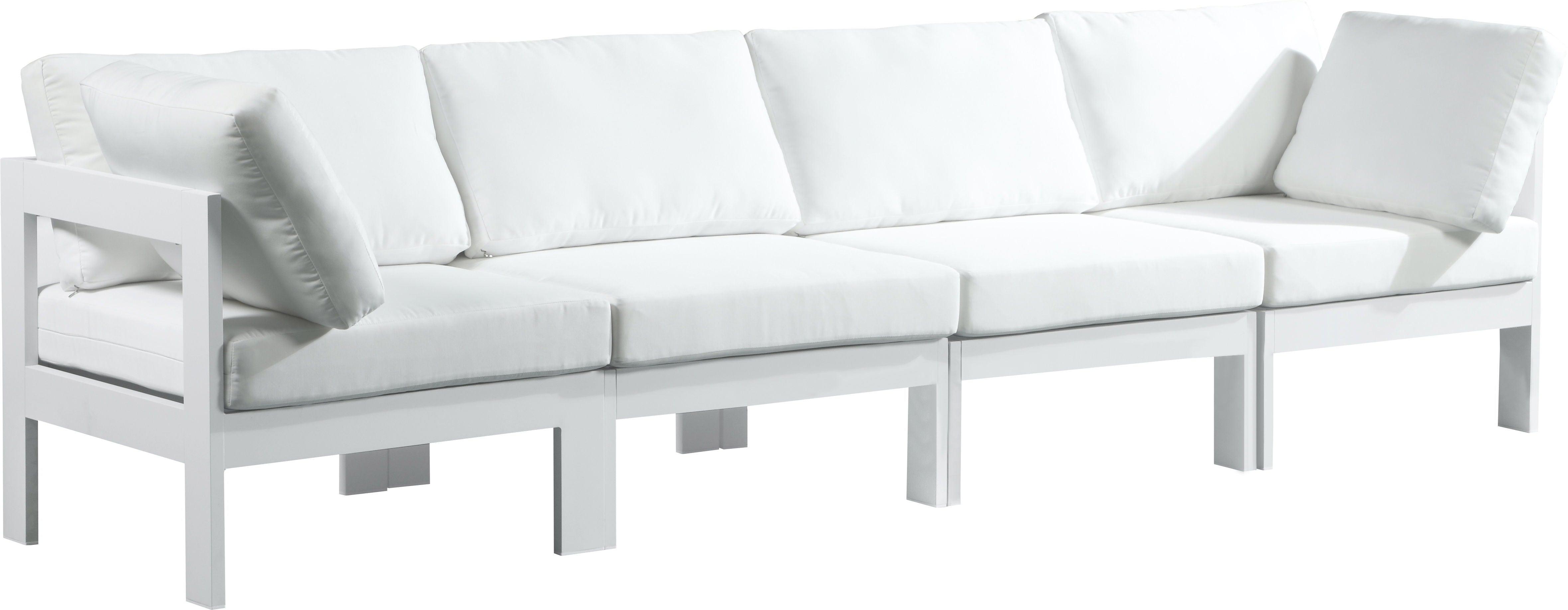 Meridian Furniture - Nizuc - Outdoor Patio Modular Sofa - White - Metal - 5th Avenue Furniture