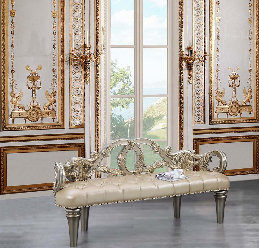ACME - Danae - Bench - Champagne & Gold Finish - 5th Avenue Furniture