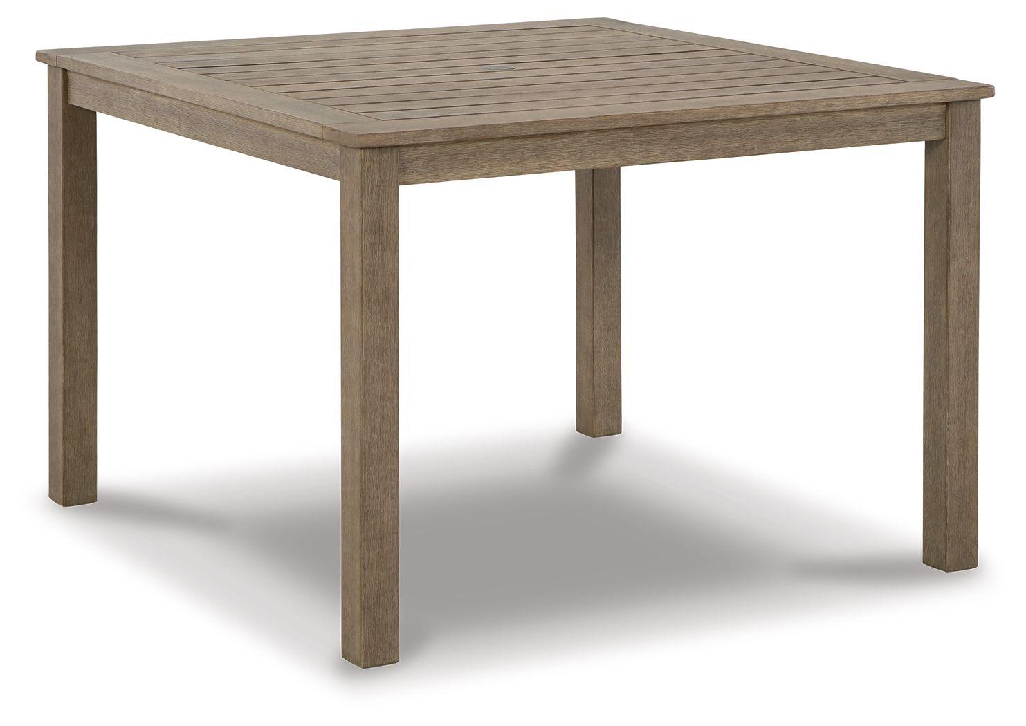 Signature Design by Ashley® - Aria Plains - Brown - Square Dining Table W/Umb Opt - 5th Avenue Furniture