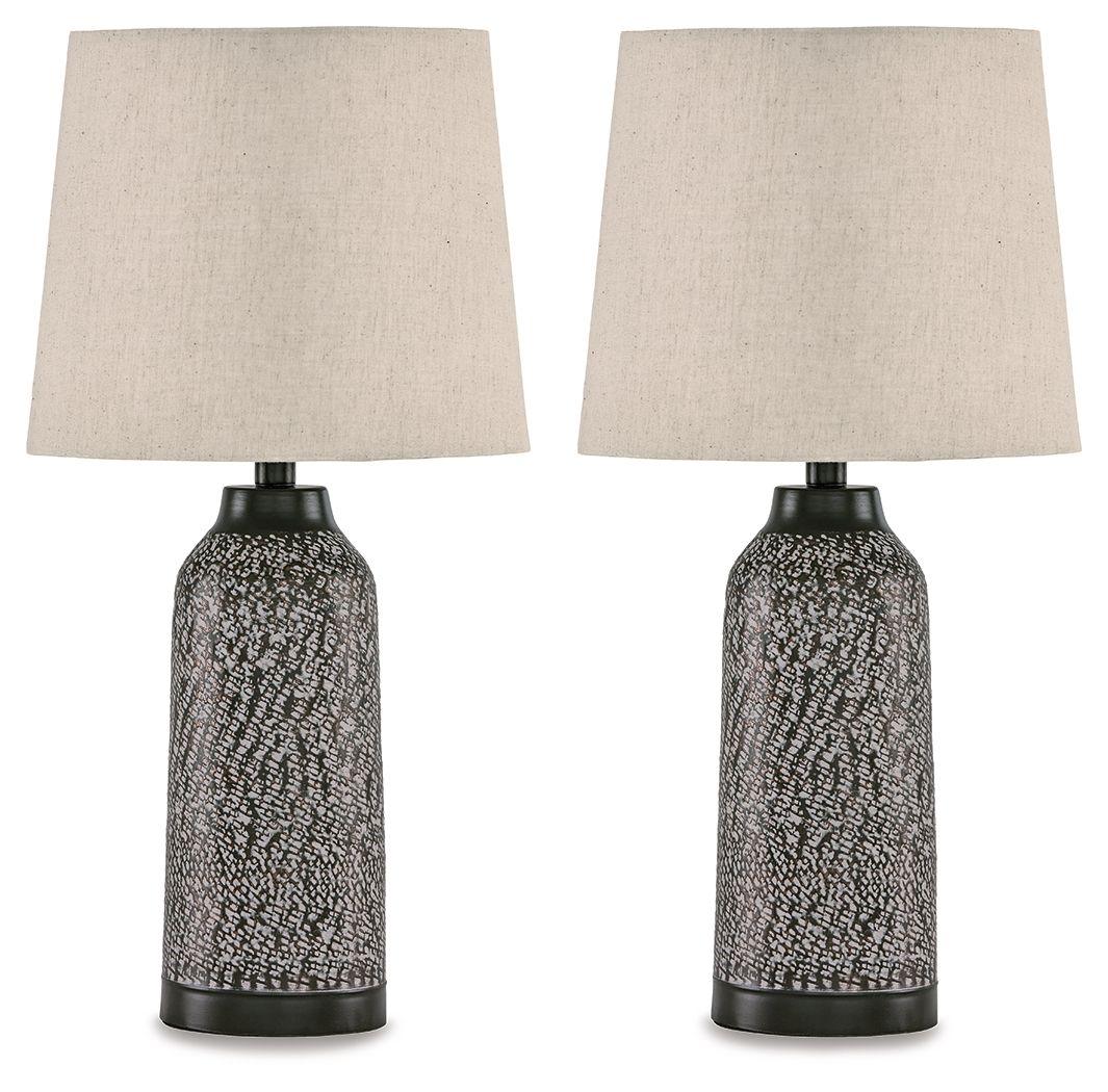 Signature Design by Ashley® - Lanson - Antique Bronze Finish - Metal Table Lamp (Set of 2) - 5th Avenue Furniture