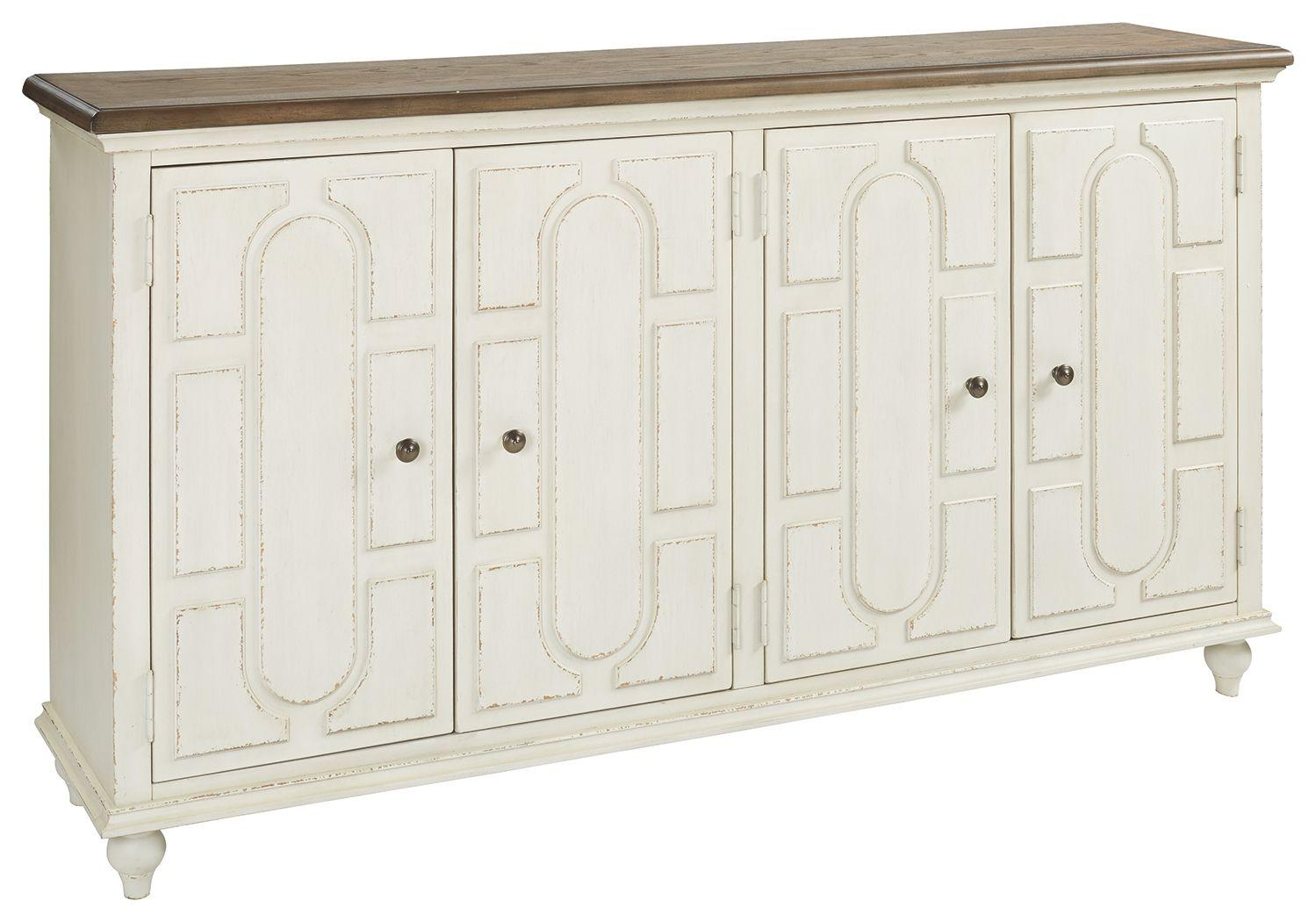 Ashley Furniture - Roranville - Antique White - Accent Cabinet - 5th Avenue Furniture