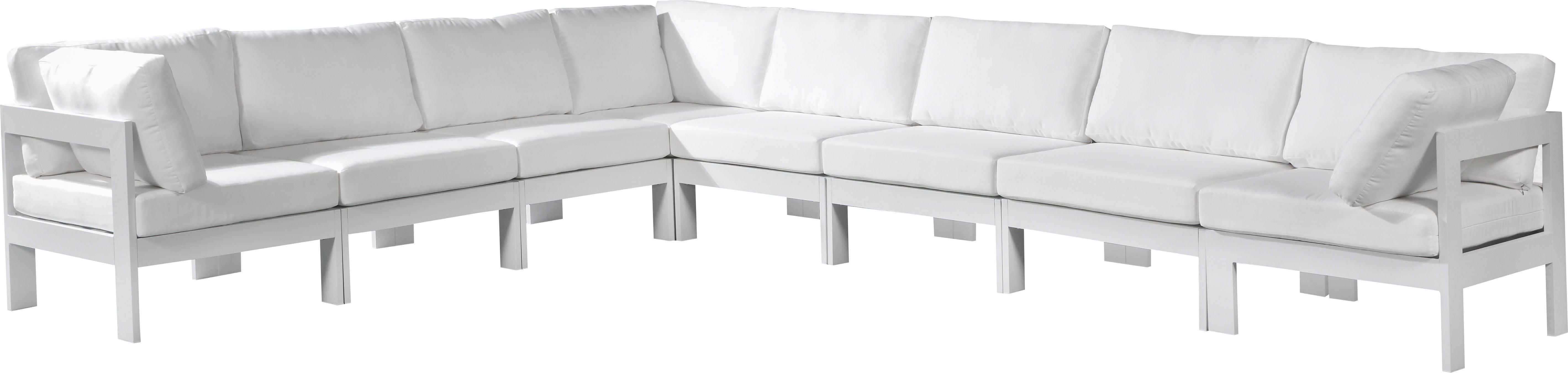 Meridian Furniture - Nizuc - Outdoor Patio Modular Sectional 8 Piece - White - Fabric - 5th Avenue Furniture