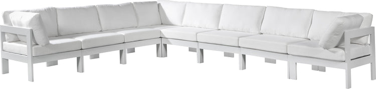 Meridian Furniture - Nizuc - Outdoor Patio Modular Sectional 8 Piece - White - Fabric - 5th Avenue Furniture