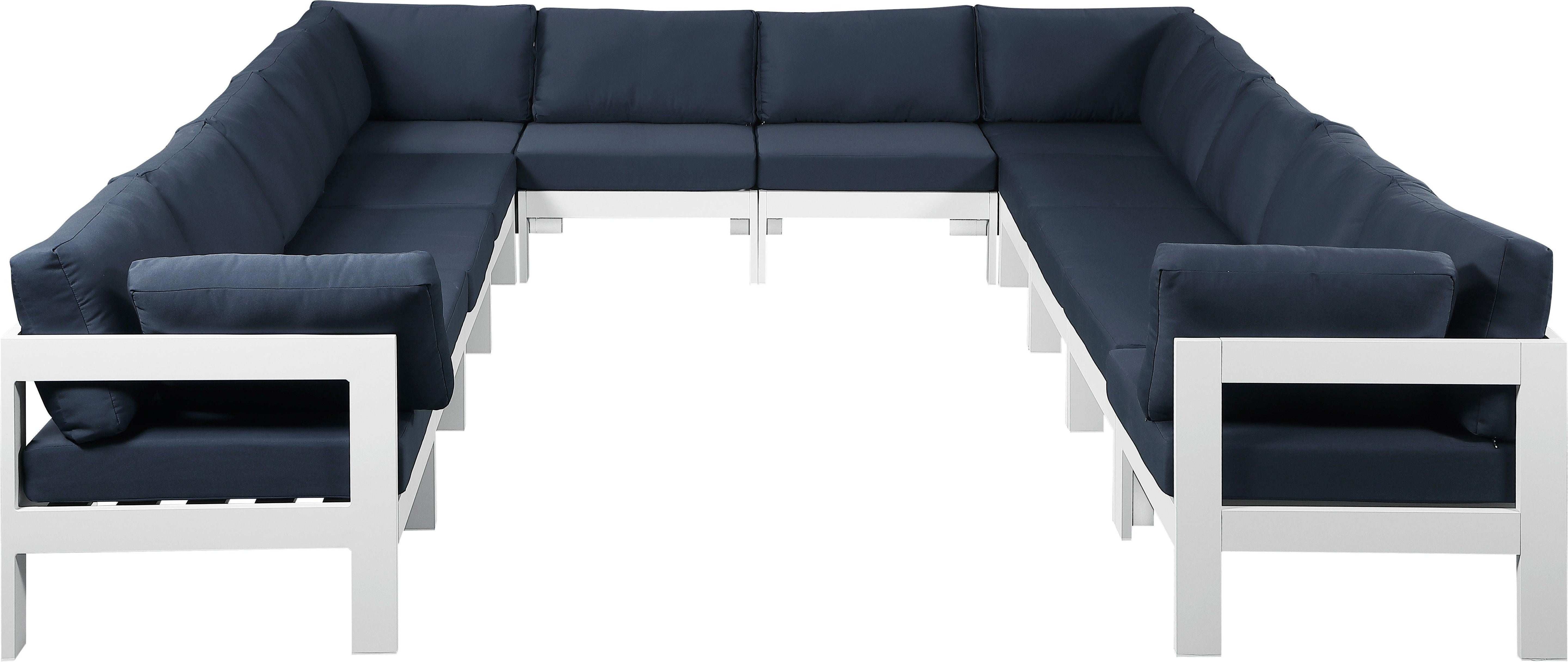 Meridian Furniture - Nizuc - Outdoor Patio Modular Sectional 12 Piece - Navy - 5th Avenue Furniture