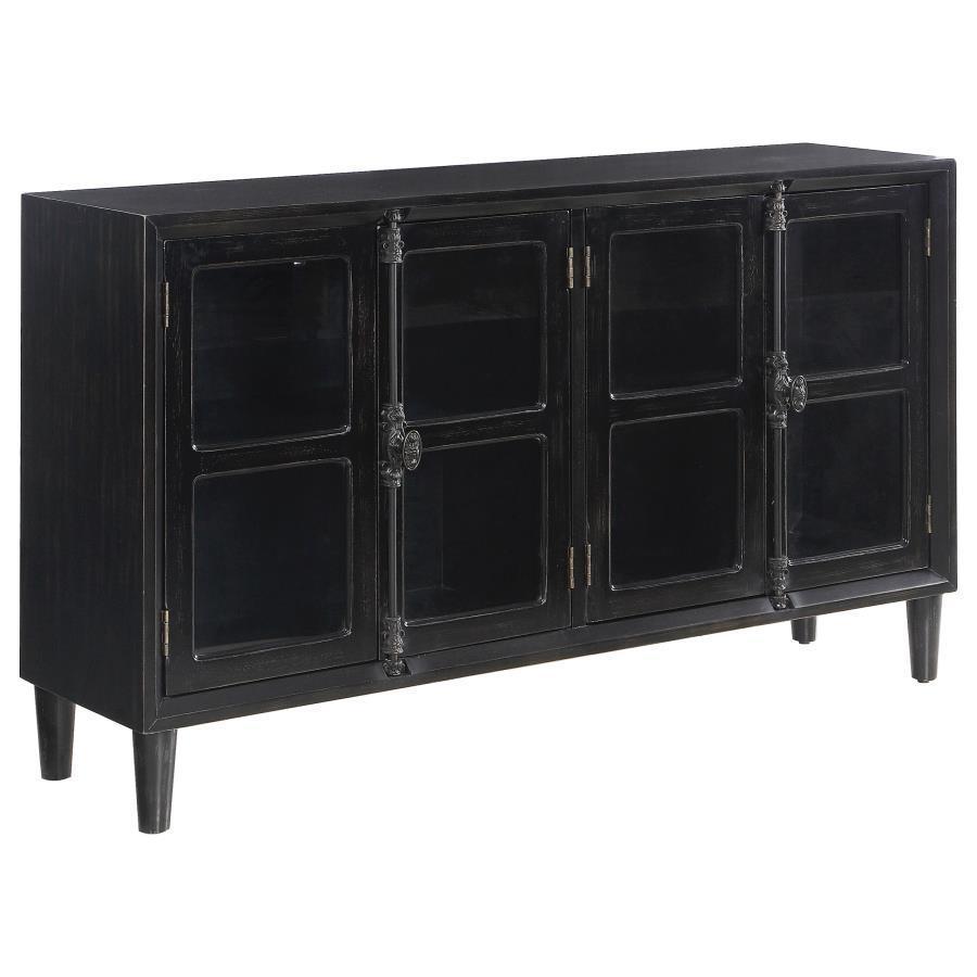 CoasterElevations - Sylvia - 4-Door Accent Cabinet - Black - 5th Avenue Furniture