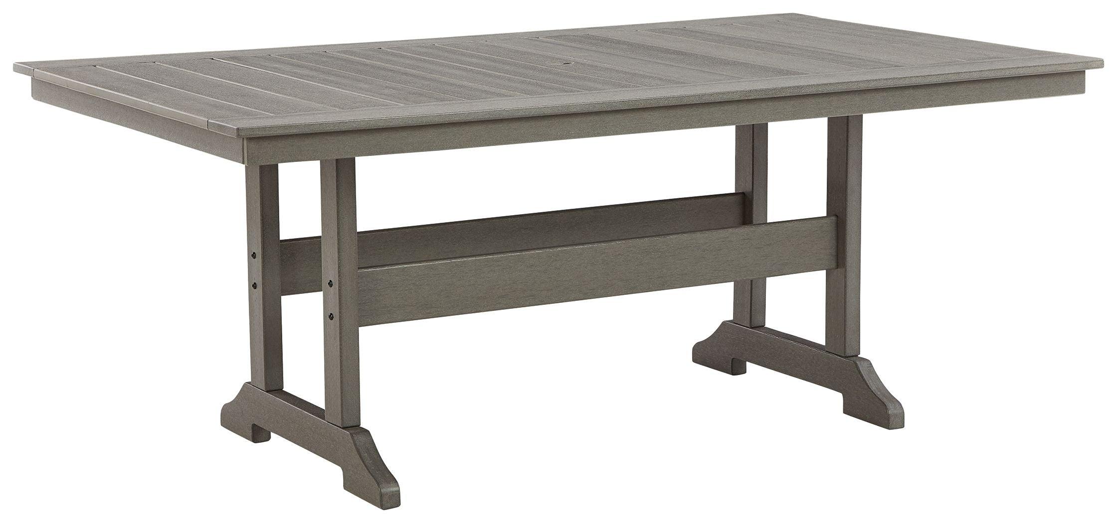 Signature Design by Ashley® - Visola - Gray - Rect Dining Table W/Umb Opt - 5th Avenue Furniture