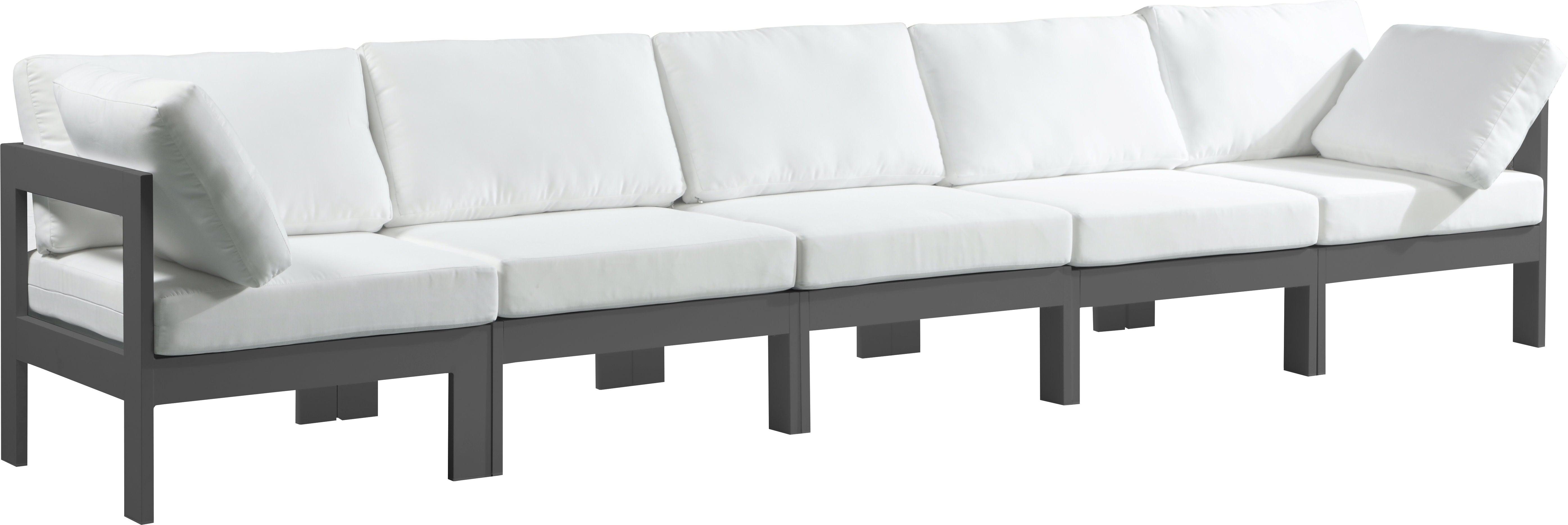 Meridian Furniture - Nizuc - Outdoor Patio Modular Sofa With Frame - White - Modern & Contemporary - 5th Avenue Furniture