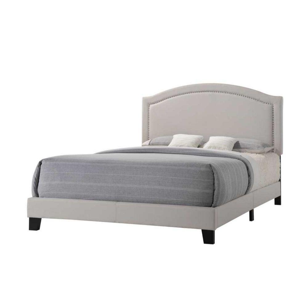ACME - Garresso - Queen Bed - Fog Fabric - 5th Avenue Furniture