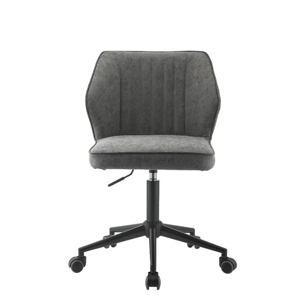 ACME - Pakuna - Office Chair - Vintage Gray PU & Black - 5th Avenue Furniture