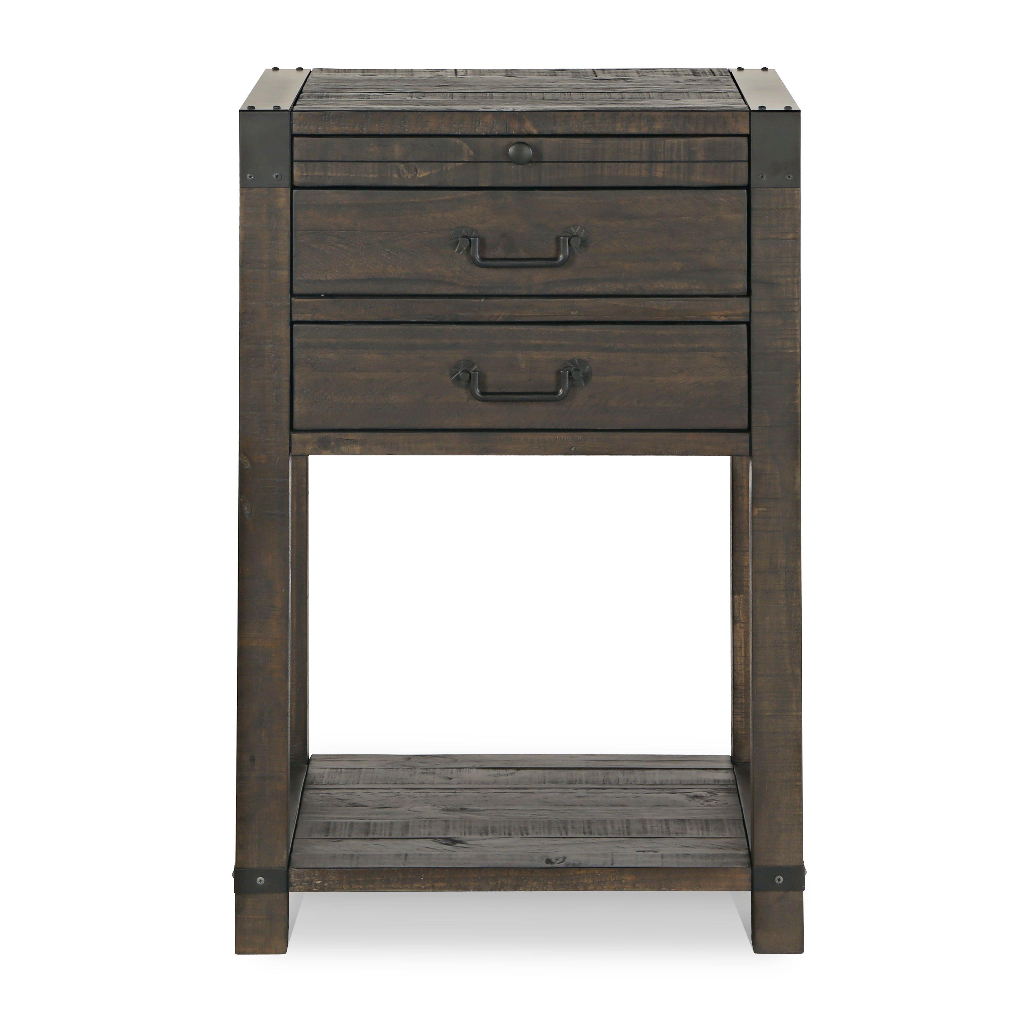 Magnussen Furniture - Abington - 2 Drawer Open Nightstand - Weathered Charcoal - 5th Avenue Furniture