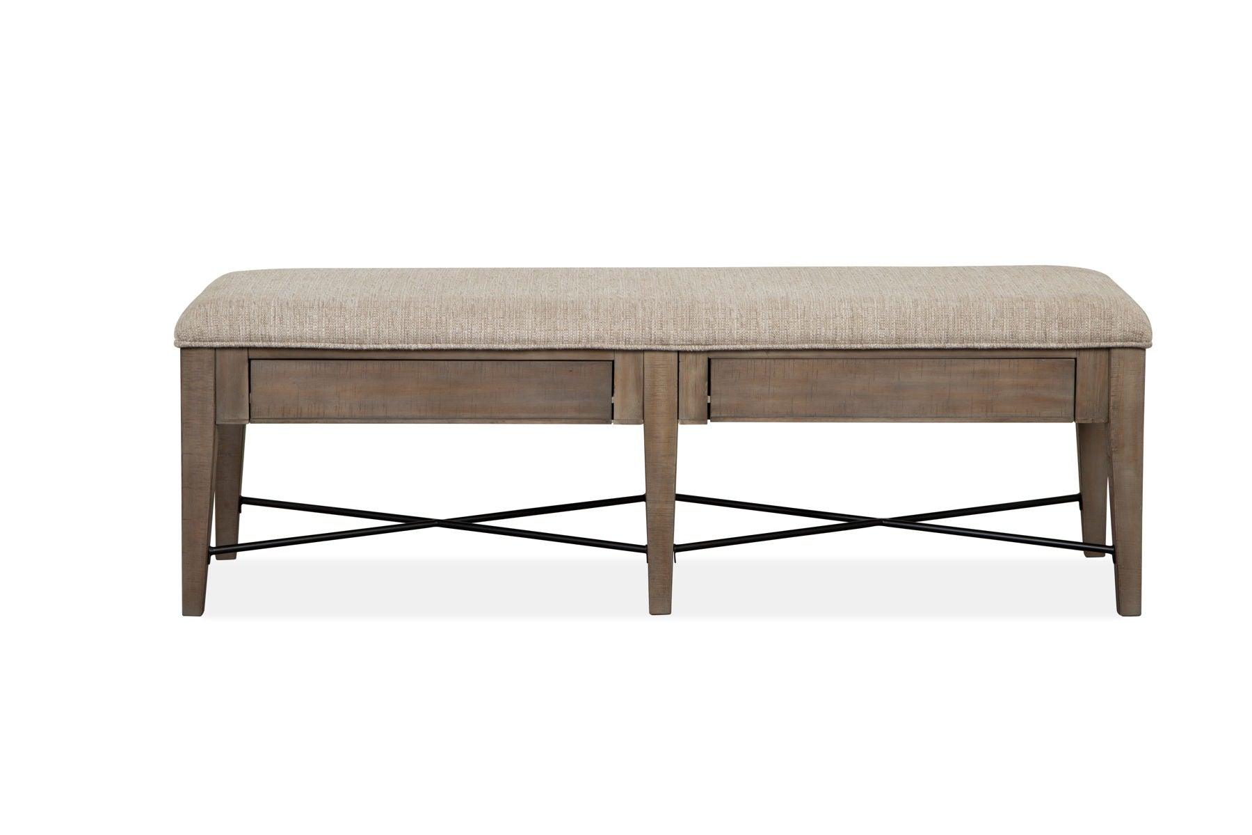 Magnussen Furniture - Paxton Place - Bench With Upholstered Seat - Dovetail Grey - 5th Avenue Furniture