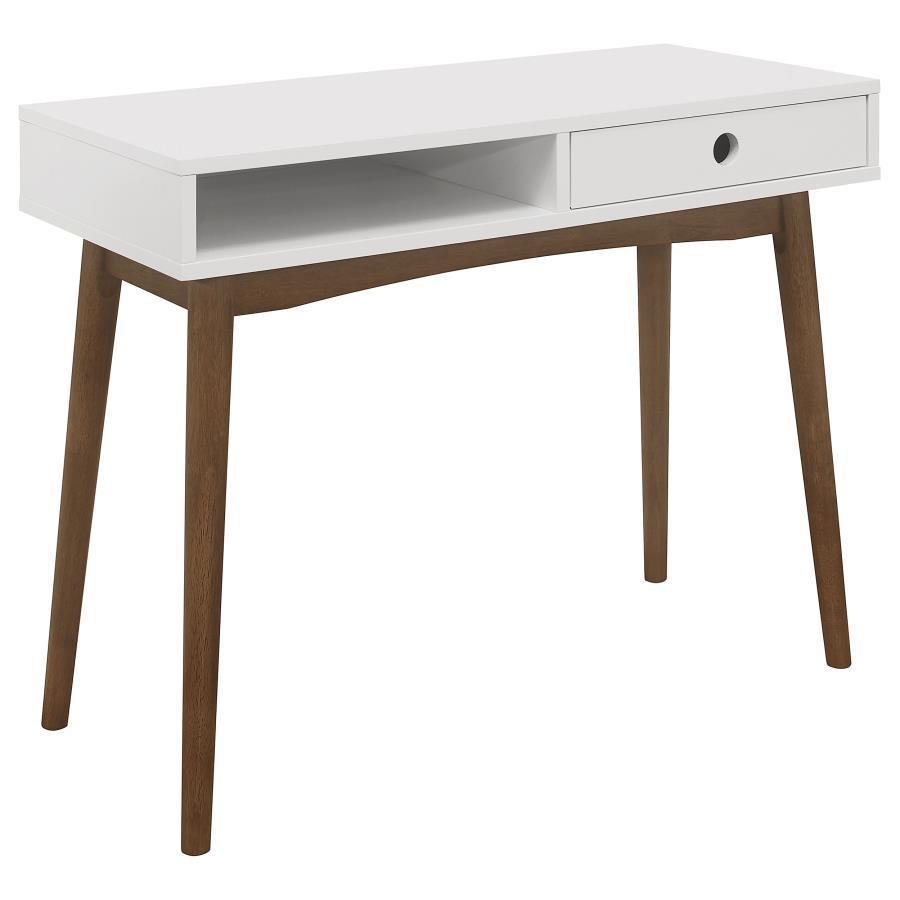 CoasterEveryday - Bradenton - 1-Drawer Writing Desk - White And Walnut - 5th Avenue Furniture