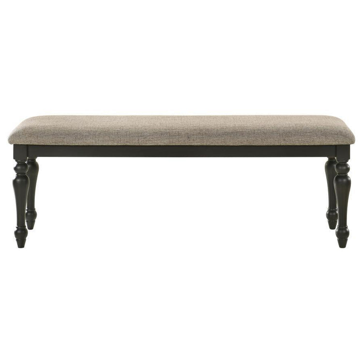 Coaster Fine Furniture - Bridget - Upholstered Dining Bench Stone And Sandthrough - Brown And Charcoal - 5th Avenue Furniture