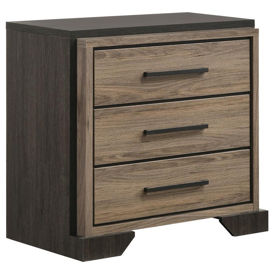 CoasterEveryday - Baker - 3-Drawer Nightstand - Brown And Light Taupe - 5th Avenue Furniture