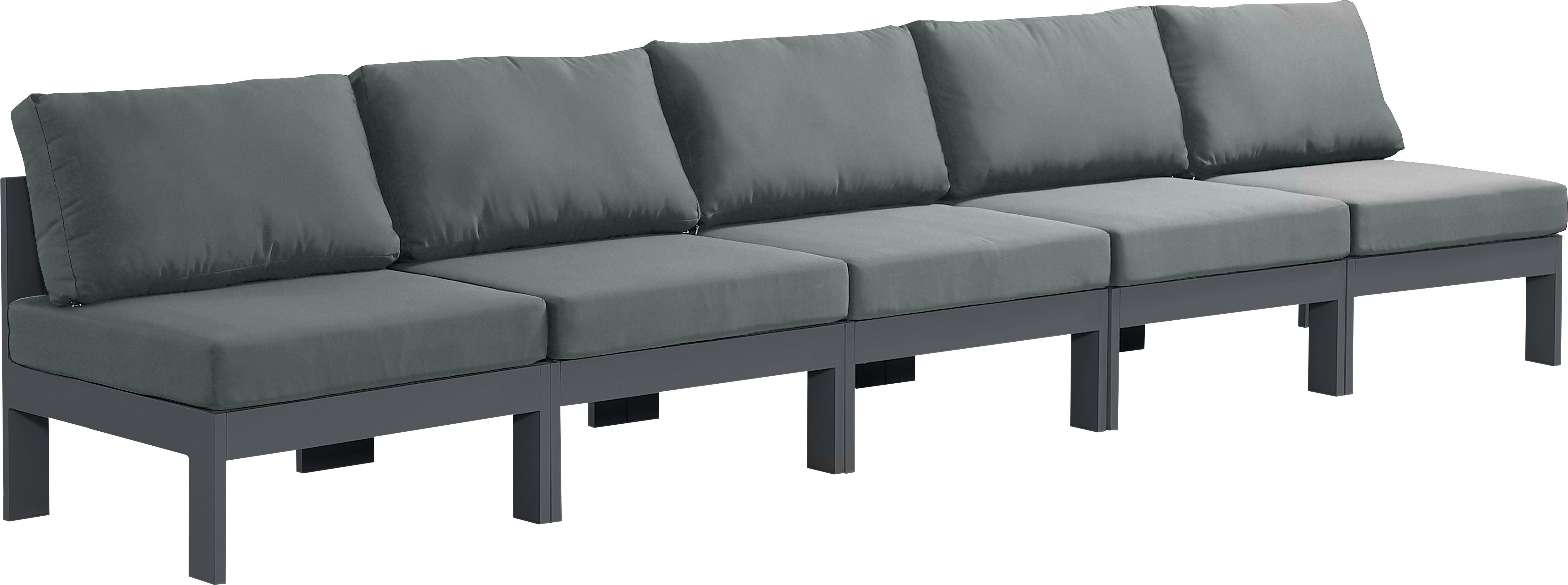 Meridian Furniture - Nizuc - Outdoor Patio Modular Sofa Armless - Grey - 5th Avenue Furniture