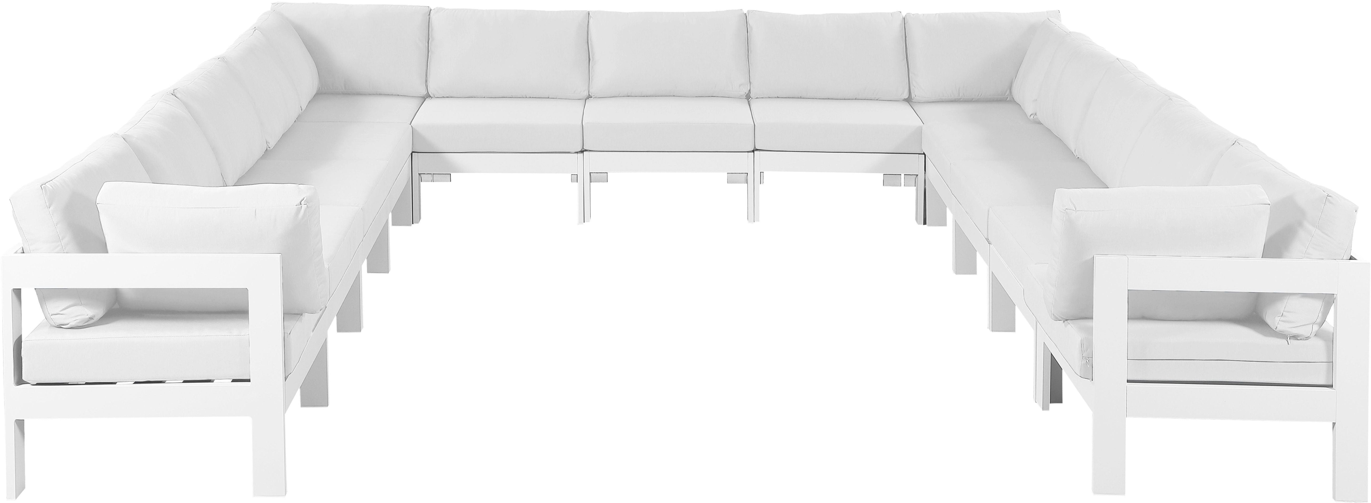 Meridian Furniture - Nizuc - Outdoor Patio Modular Sectional 13 Piece - White - Fabric - 5th Avenue Furniture
