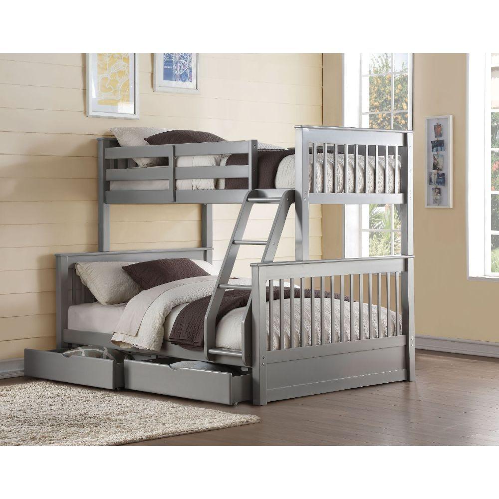 ACME - Haley II - Twin Over Full Bunk Bed - Gray - 5th Avenue Furniture