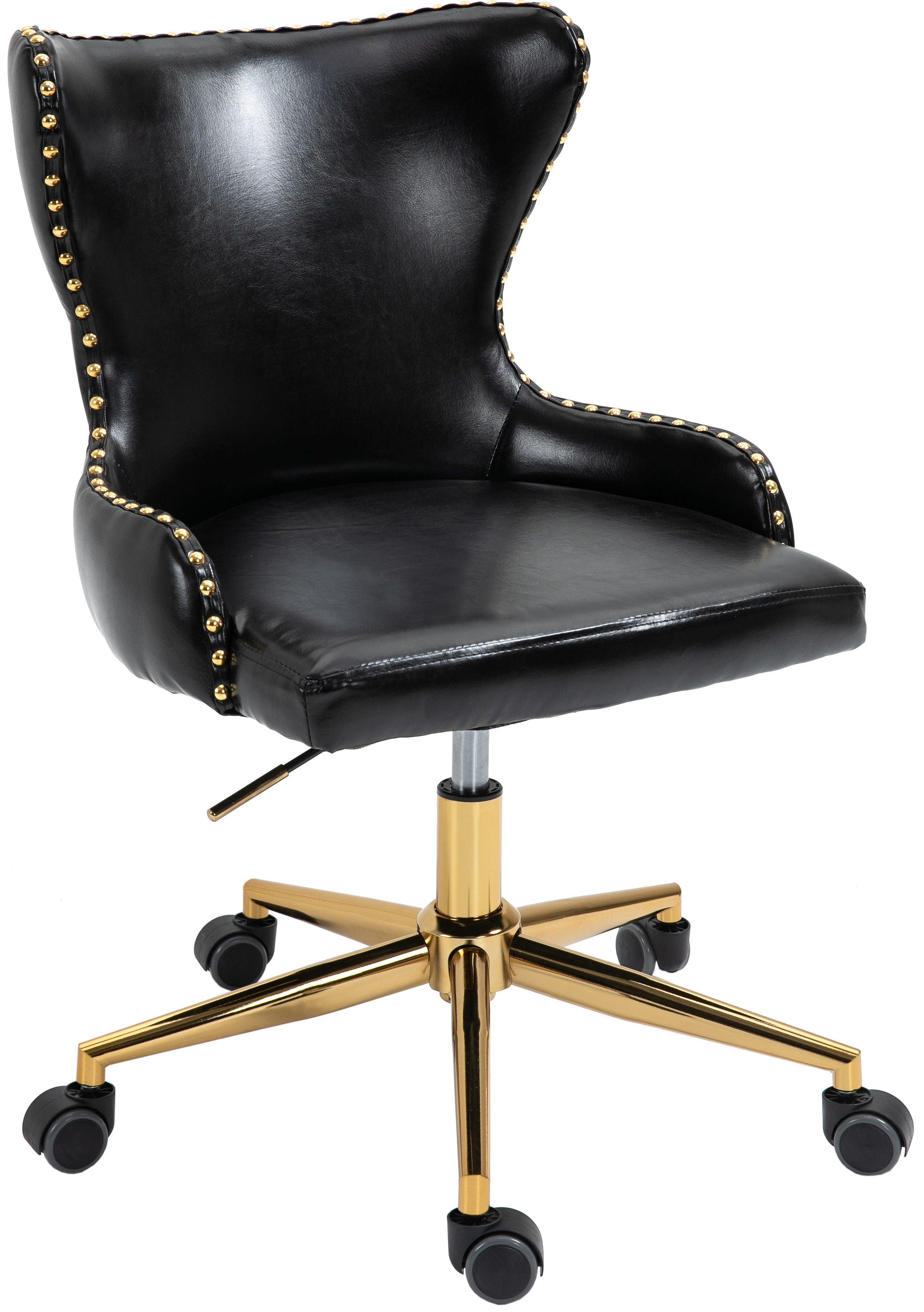 Meridian Furniture - Hendrix - Office Chair with Gold Legs - 5th Avenue Furniture