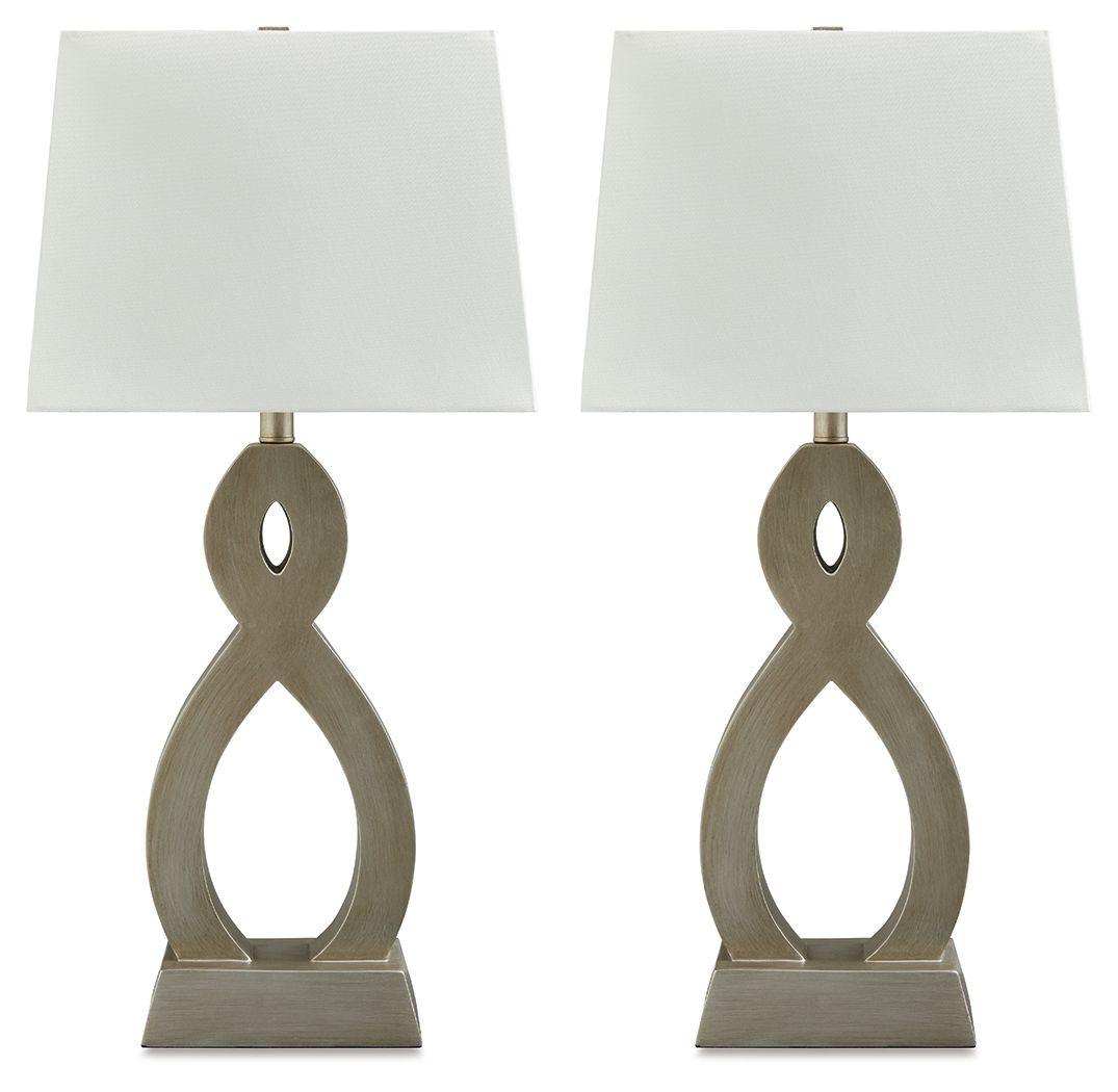 Signature Design by Ashley® - Donancy - Champagne - Poly Table Lamp (Set of 2) - 5th Avenue Furniture