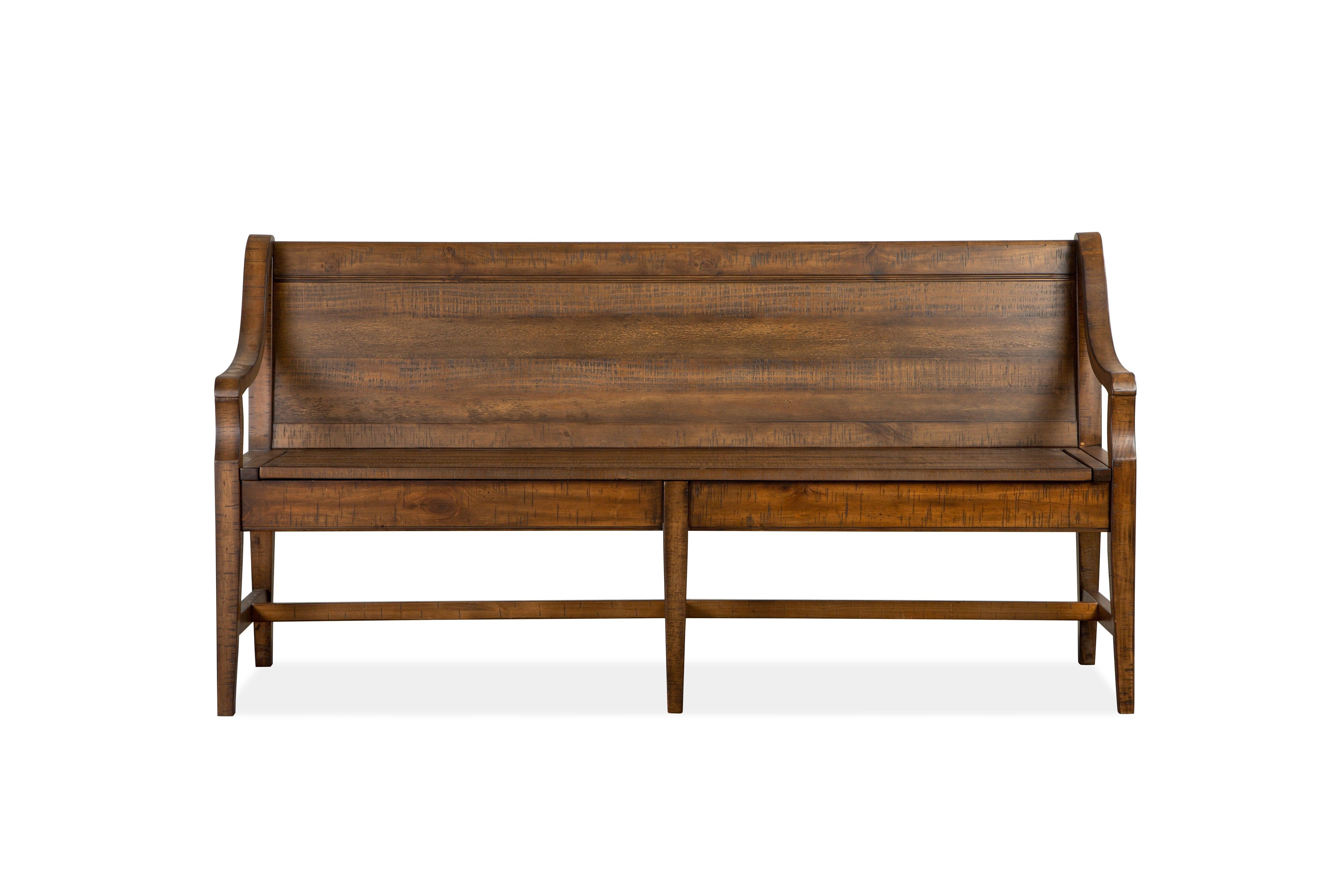 Magnussen Furniture - Bay Creek - Bench With Back - Toasted Nutmeg - 5th Avenue Furniture