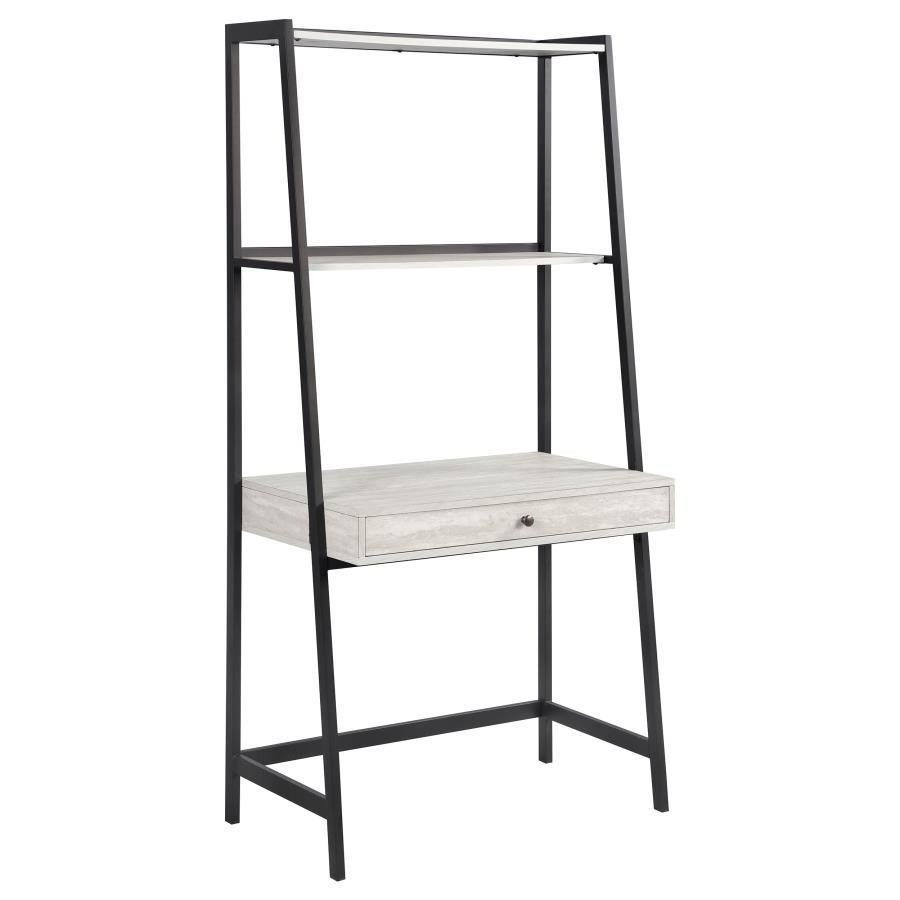 CoasterEssence - Pinckard - 1-Drawer Ladder Desk - Gray Stone And Black - 5th Avenue Furniture