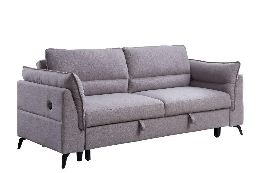 ACME - Helaine - Futon - Gray Fabric - 5th Avenue Furniture