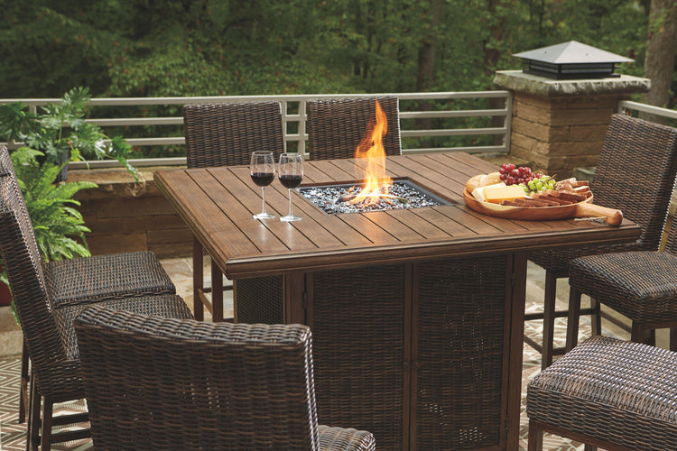 Signature Design by Ashley® - Paradise Trail - Outdoor Fire Pit Table Set - 5th Avenue Furniture