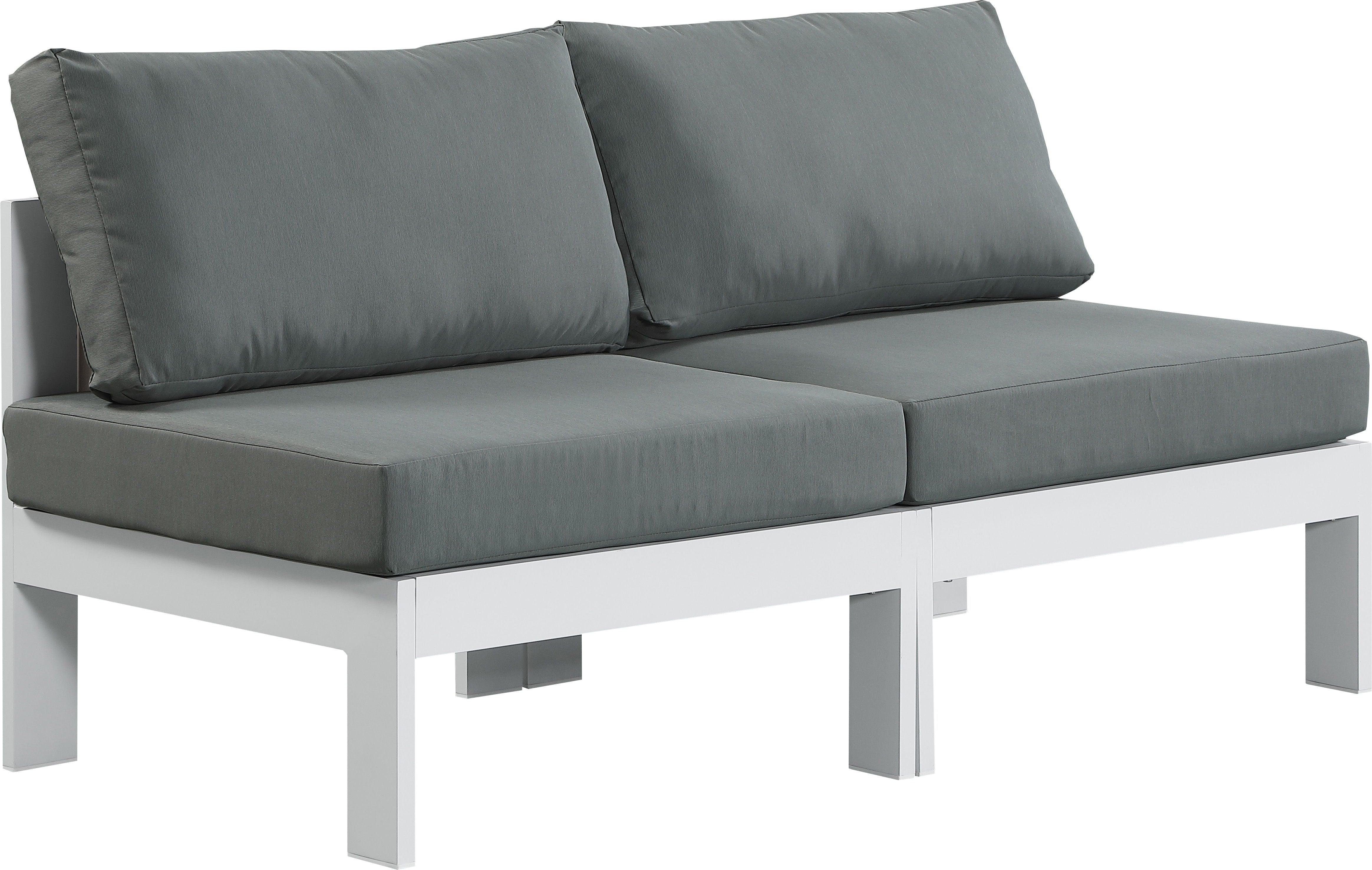 Meridian Furniture - Nizuc - Outdoor Patio Modular Sofa - Grey - Fabric - Modern & Contemporary - 5th Avenue Furniture
