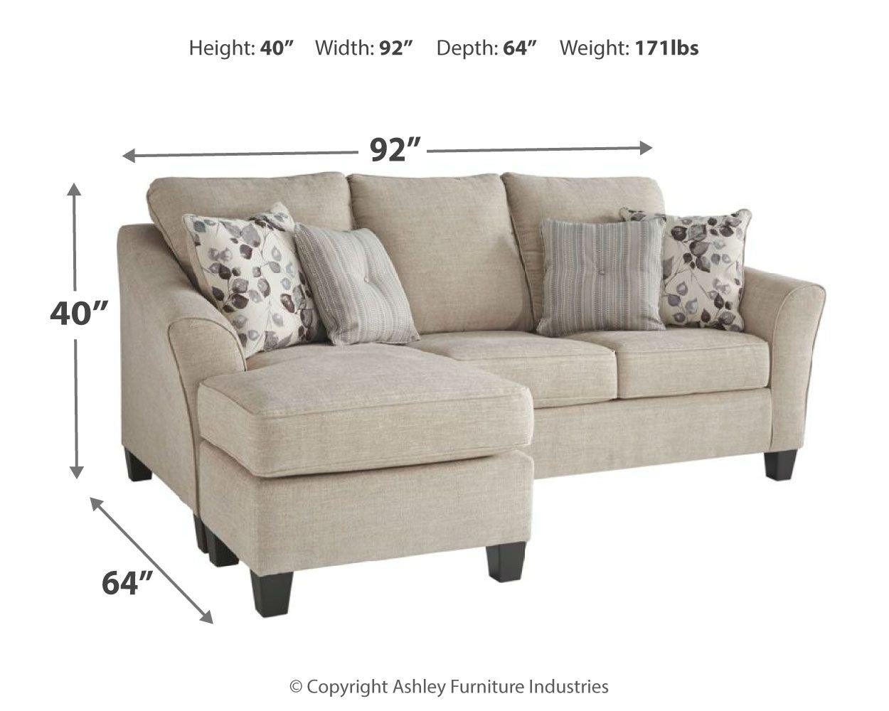 Ashley Furniture - Abney - Driftwood - Sofa Chaise Queen Sleeper - 5th Avenue Furniture
