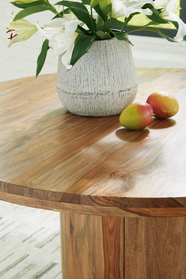 Signature Design by Ashley® - Dressonni - Brown - Round Dining Room Table - 5th Avenue Furniture