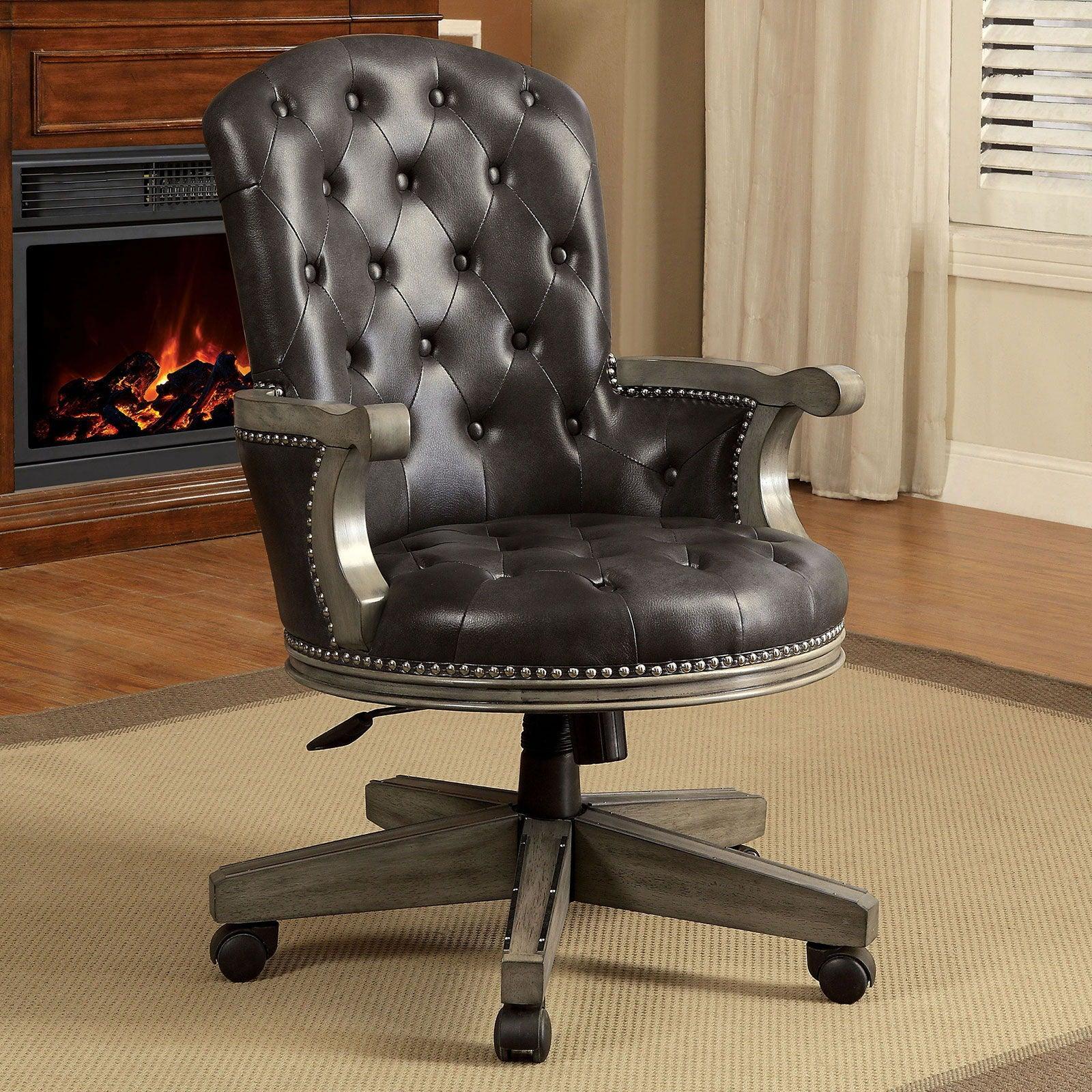 Furniture of America - Yelena - Height - Adjustable Arm Chair - Gray / Black - 5th Avenue Furniture