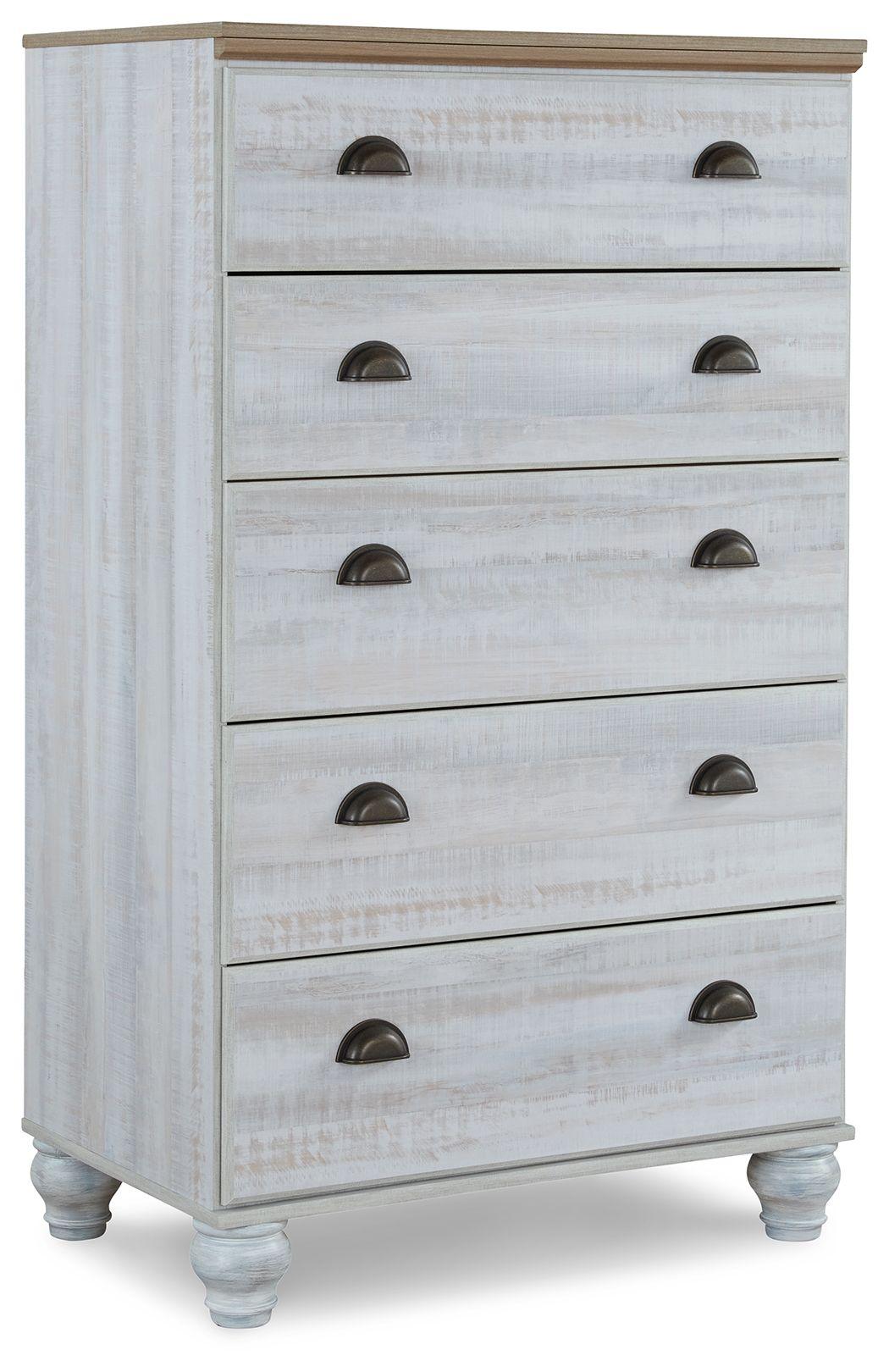 Signature Design by Ashley® - Haven Bay - Brown / Beige - Five Drawer Chest - 5th Avenue Furniture