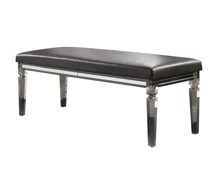 ACME - Sawyer - Bench - PU & Clear Acrylic - 5th Avenue Furniture